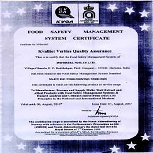 ISO 22000 Certificate