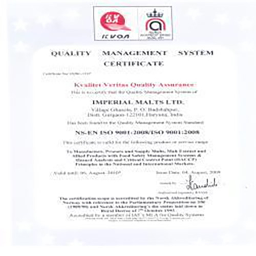 ISO 9001:2008 Certificate